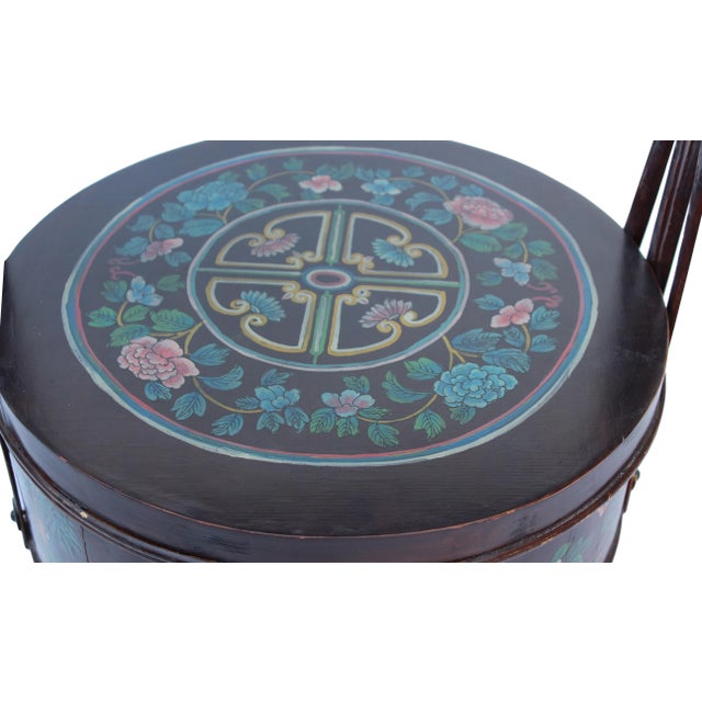 Chinese Handmade Gold Ingot Shape Floral Pattern Bamboo Strip Dim Sum Basket For Sale - Image 10 of 11