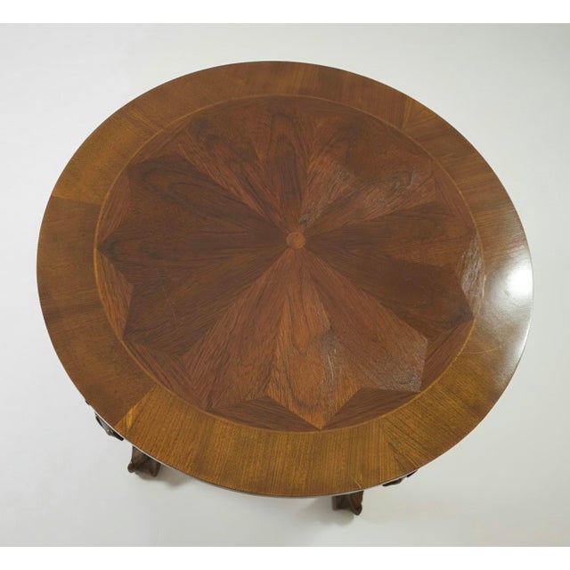 Mahogany Chippendale Side Table - Sunburst Inlay & Claw Feet For Sale - Image 4 of 5