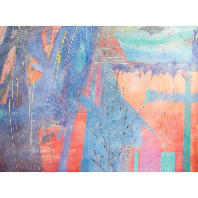 A 2003 oil on canvas painting by the American artist Anthony Louis Popcheff (1954-2003). This abstract work depicts in...