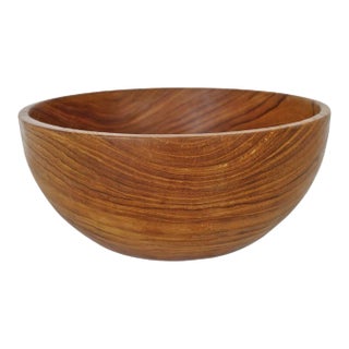 Simple Teak Wood Bowl For Sale