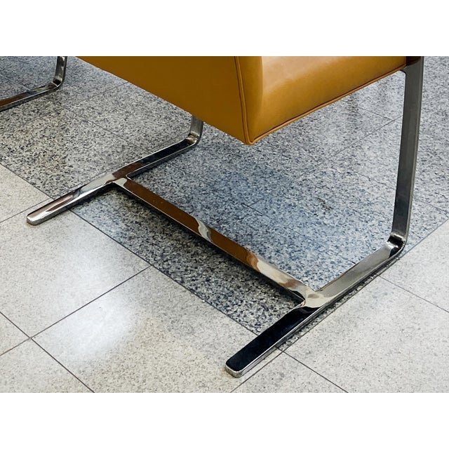 Chrome & Yellow Leather Chairs in the Style of Ludwig Mies Van Der Rohe & Lilly Reich - A Set of 6 For Sale - Image 14 of 15