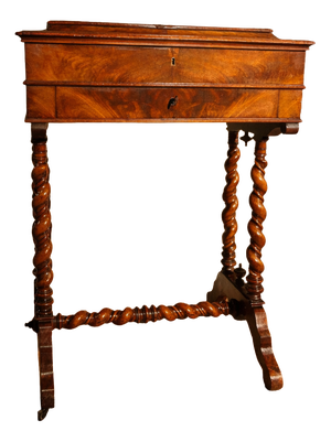 Antique Wooden Sewing Table with Drawer