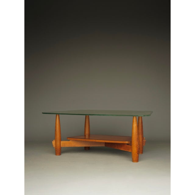 1940s Large Art Deco Coffee Table with Feature Glass Top, 1940s For Sale - Image 5 of 17