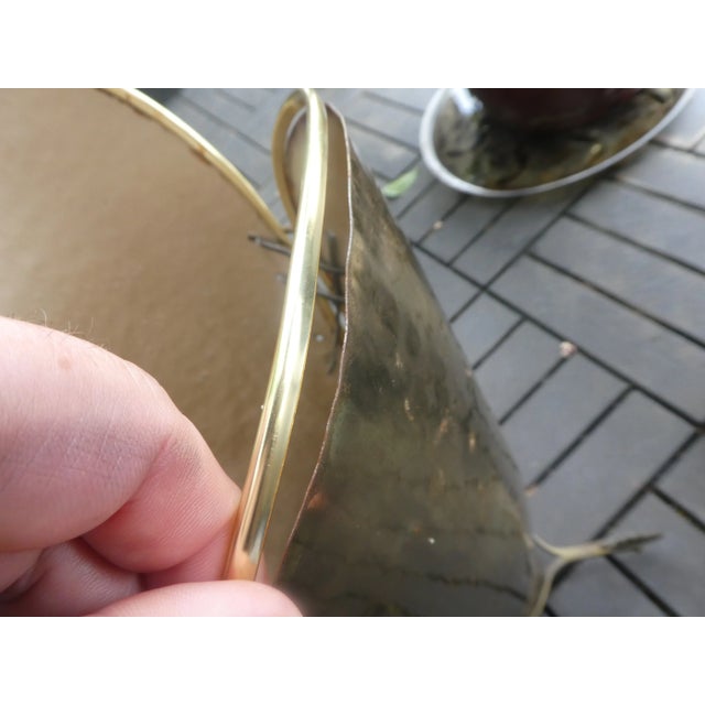 Metal Vintage English Brass Boot Umbrella Stand For Sale - Image 7 of 10