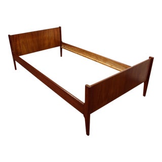 Mid-Century Danish Modern Teak Twin Size Bed Frame by Dyrlund For Sale
