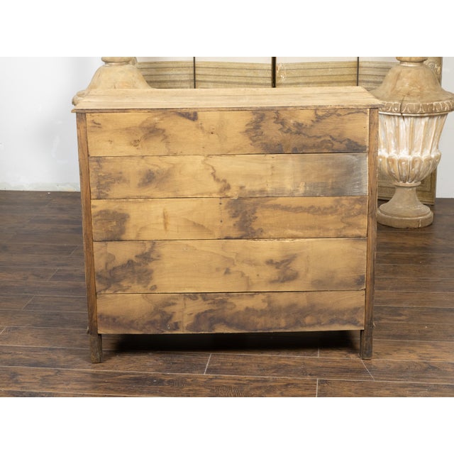 Tan 19th Century French Louis XVI Style Bleached Oak Three-Drawer Chest with Carved Panels For Sale - Image 8 of 12