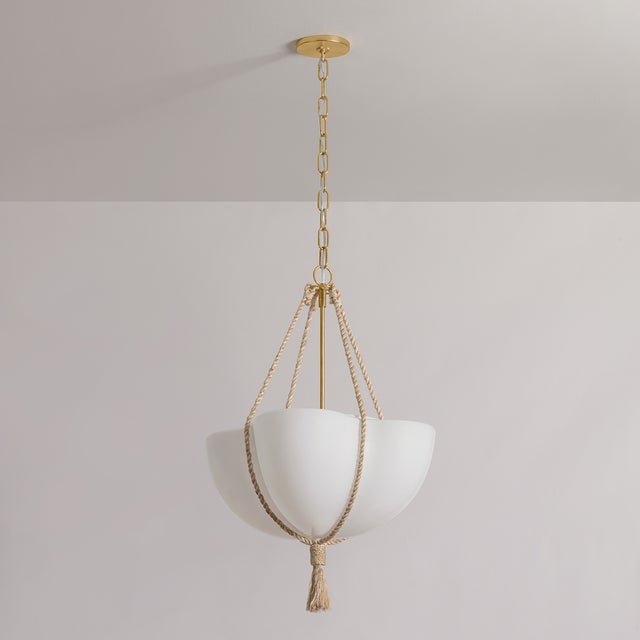2020s Hudson Valley Lighting Amberley 20 in. 1 Light Pendant in Vintage Gold Leaf Finish For Sale - Image 5 of 11