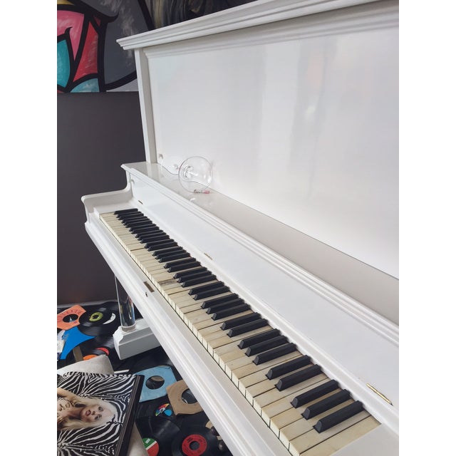 Vintage Lacquered White Piano | Chairish