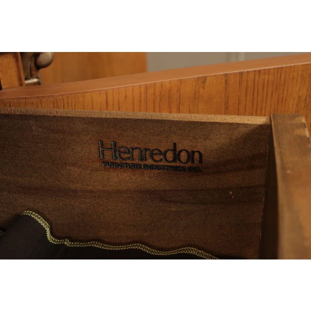 Henredon Burl Wood Marble Top Sideboard Buffet Cabinet For Sale - Image 12 of 12