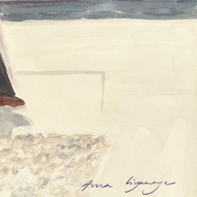 At the Gallery - Original Figurative Watercolor Still Life Painting on Paper by Ama Liyanage For Sale - Image 4 of 6