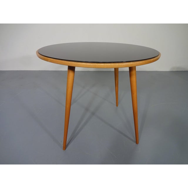 Glass and Cherrywood Table, 1960s For Sale - Image 10 of 10
