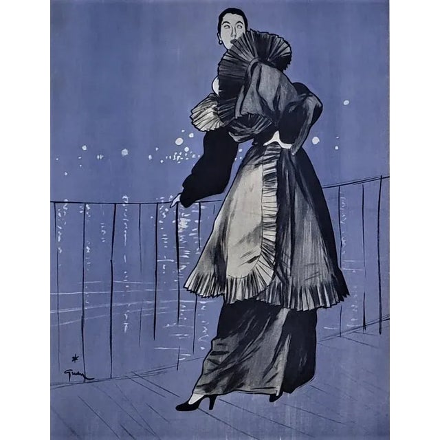 This is a set of 2 Mid-Century fashion design prints by Rene Gruau. They originally appeared in a 1948 haute couture...