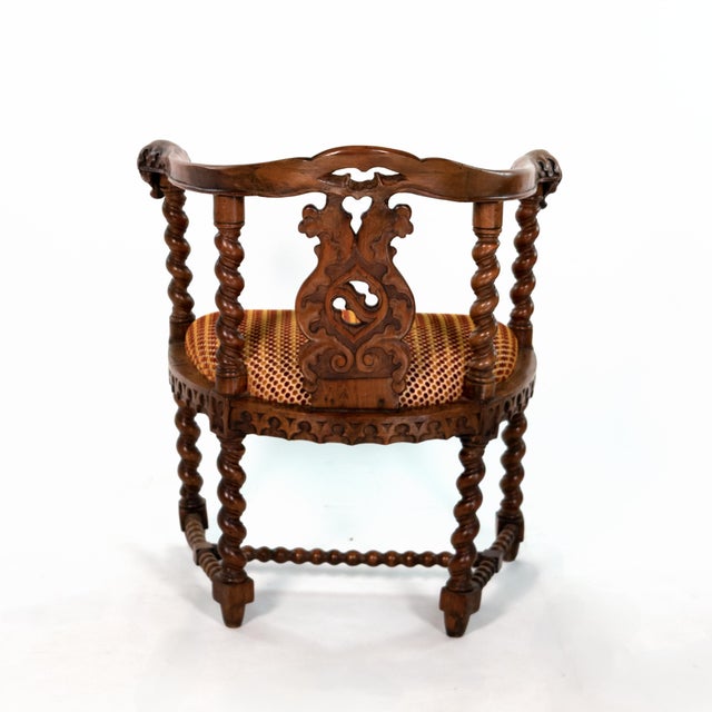 Late 19th Century Gothic Revival Yew Tub Chair With Barley‑Twist Supports, Circa 1880 For Sale - Image 5 of 18