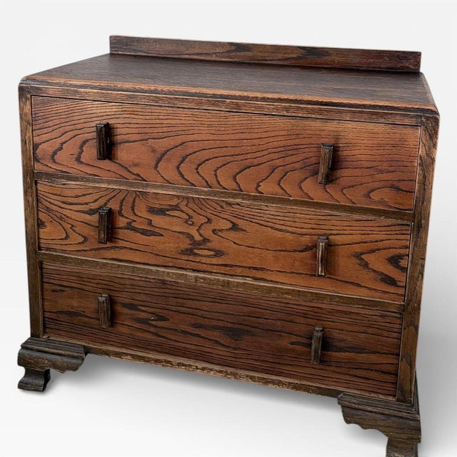Art Deco Tiger Oak Chest of Drawers For Sale - Image 3 of 7
