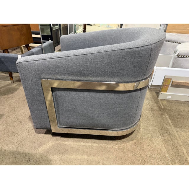 Restoration Hardware Restoration Hardware "Reginald" Swivel Club Chair For Sale - Image 4 of 5