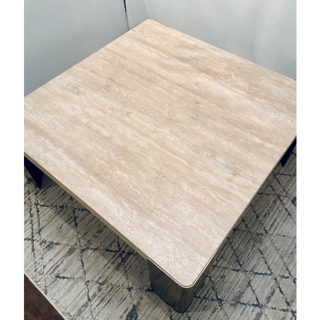 Modern Revelation Modern Travertine Caress Cocktail Table For Sale - Image 3 of 6