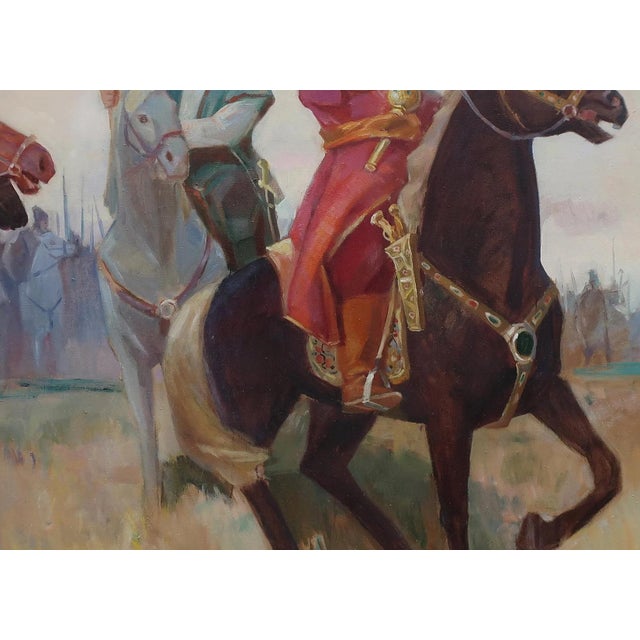 1970s 1970s Ukrainian Cossacks Oil Painting, Soviet Art by Nikanorov 143-198 For Sale - Image 5 of 6