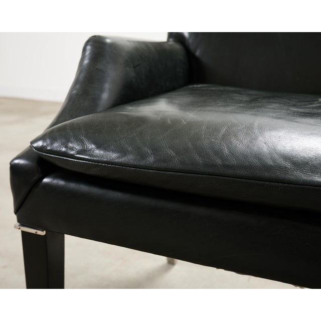 Ralph Lauren Italian Leather Lawson Dining Armchair For Sale - Image 10 of 18