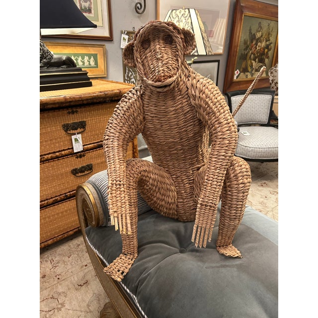 Water Hyacinth Woven Rattan Designer Monkey Sculpture Attributed to Mario Lopez Torres For Sale - Image 13 of 13