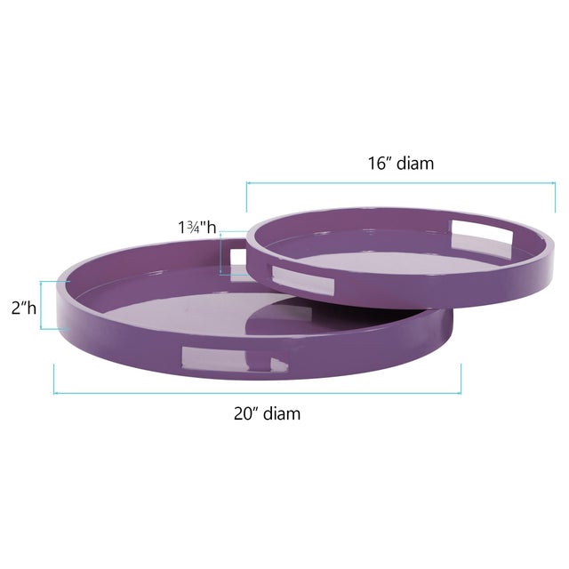 Saint Tropez Round Tray Set of 2 - Cherry For Sale - Image 10 of 10