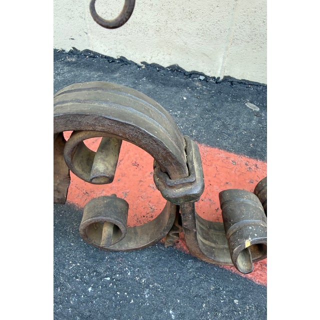 Pair of 19th Century Italian Wrought Iron Floral Andirons With Scroll Legs For Sale - Image 18 of 18