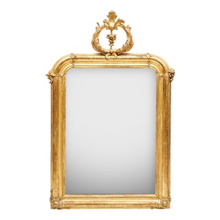 Antique Philippe Mirror with Grapevine Crest, 1800s For Sale