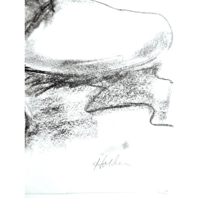 Martha Holden "Nude in Atelier" Charcoal Drawing For Sale - Image 4 of 4