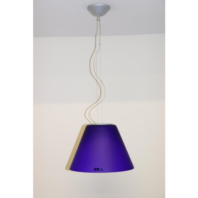 Mid-Century Modern Murano Blue Glass Pendant Lamp For Sale - Image 10 of 10
