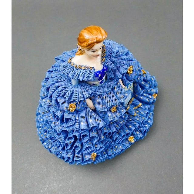 Textile Mid 20th Century Muller Volkstedt Irish Dresden Victoria Millenium Jewel Limited Edition Figurine For Sale - Image 7 of 9