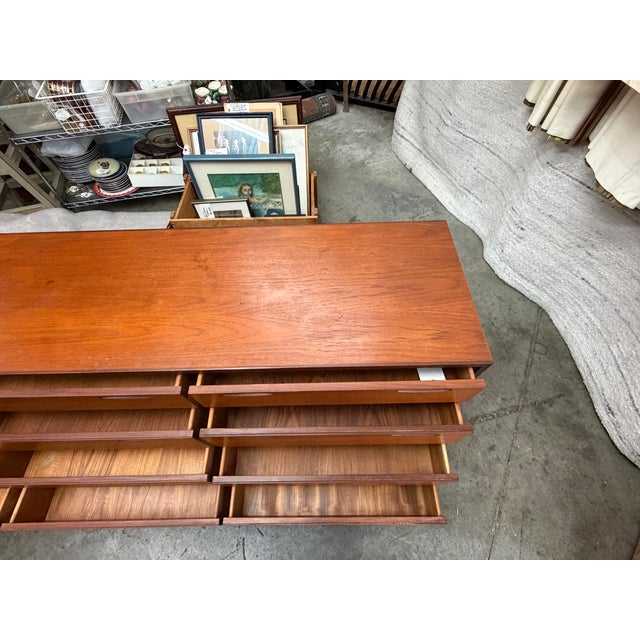 1960s Mid-Century Modern "Jutland" Teak 12-Drawer Lowboy Dresser For Sale - Image 5 of 9