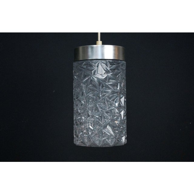 Italian Pendant Lights in Glass and Polished Aluminum, 1970s, Set of 2 For Sale - Image 10 of 13