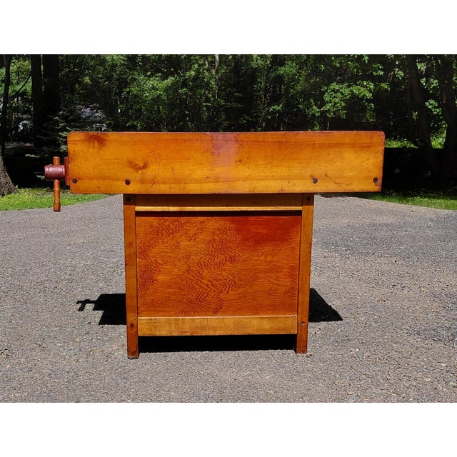 Antique C. Christiansen Workbench Kitchen Island Industrial Work Table For Sale In New York - Image 6 of 13