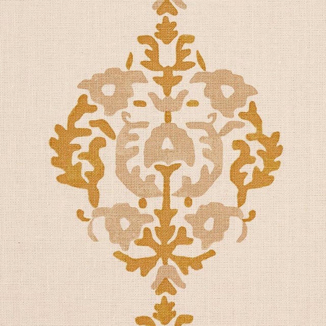 Traditional Sample - Schumacher Constantine Fabric in Natural & Ochre For Sale - Image 3 of 4