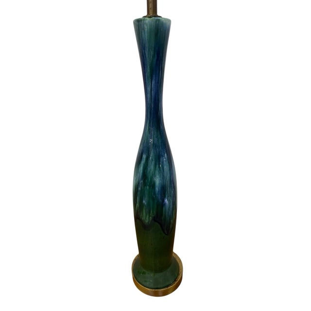 Green Mid-Century Modern Royal Haeger Green Drip Glaze Lamps - Set of 2 - Working! For Sale - Image 8 of 12