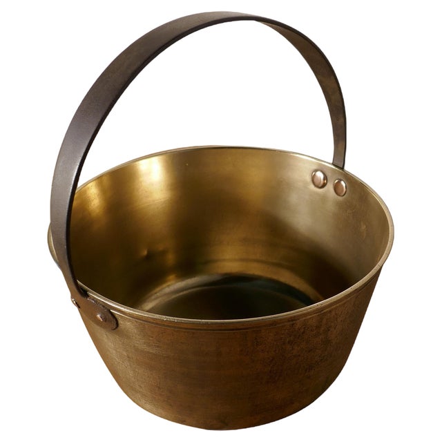Small 19th Century Brass Preserving Pan or Cooking Pot, 1870s For Sale