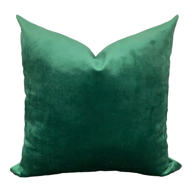 Contemporary Green Velvet Decorative Pillow Cover For Sale