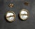 14k Gold Kabana Carved Mother of Pearl Sand Dollar Pierced Post Earrings, A Pair For Sale - Image 10 of 15