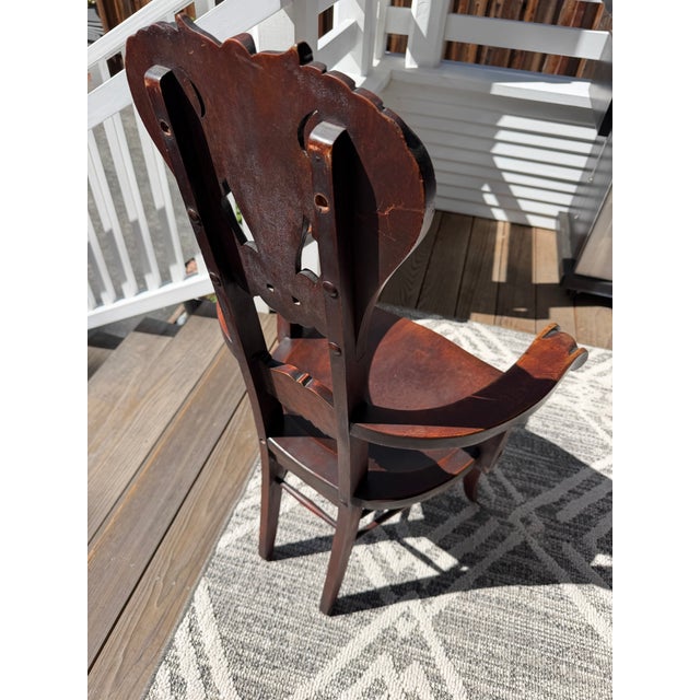 Michigan Chair Company, Grand Rapids, MI - Antique North Wind Arm Chair - "Green Man" Circa 1890s to Early 1900s For Sale In San Francisco - Image 6 of 7