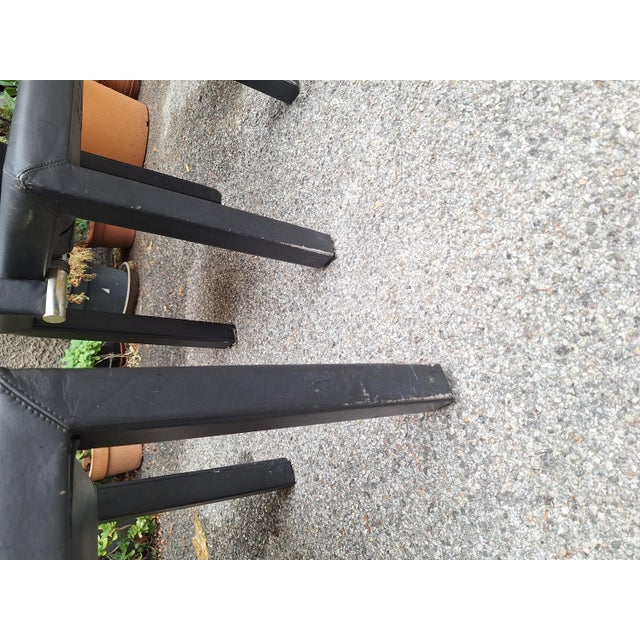 Arcadia Armchairs in Black Leather by Paolo Piva for B&B Italia, 1980s, Set of 4, in Worn conditions. Designed 1980 to...