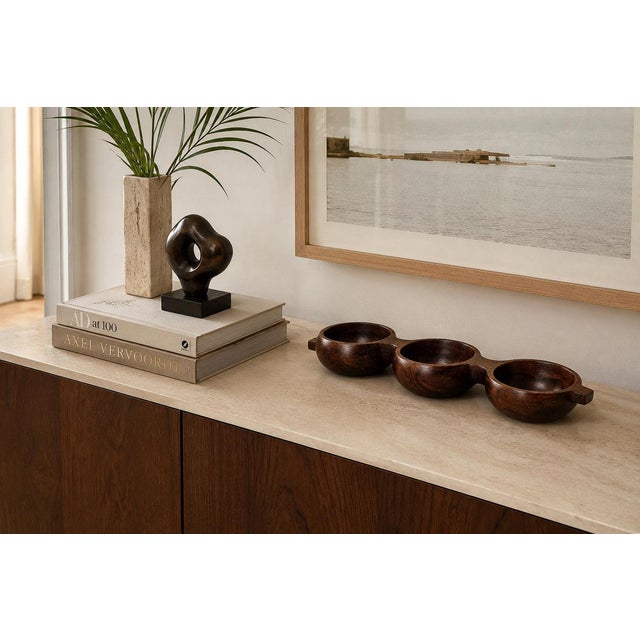 Decorative Tray with Three Compartments in Brazilian Rosewood by Jean Gillon, Brazil, 1950s - Lot 931 For Sale - Image 10 of 17