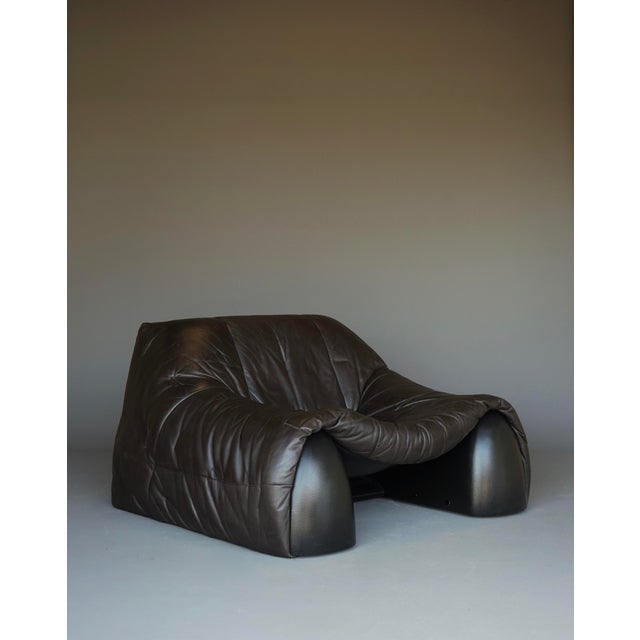 1980s Amak Lounge Chair in Brown Leather by Annie Hieronimus for Cinna, 1980s For Sale - Image 5 of 18