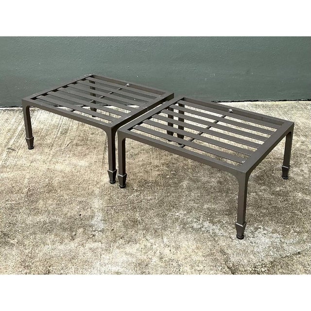 Vintage McKinnon and Harris Cast Aluminum Chairs With Ottomans - A Pair For Sale - Image 13 of 18