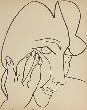 Françoise Gilot, Portrait of a Woman Original French Mourlot Modernist Lithograph Francoise Gilot, 1951