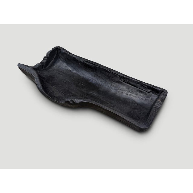 Andrianna Shamaris Sculptural Charred Teak Wood Vessel For Sale - Image 17 of 18