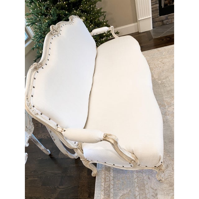 1920s Vintage Fully Refurbished Louis XVI Style Settee For Sale - Image 9 of 10