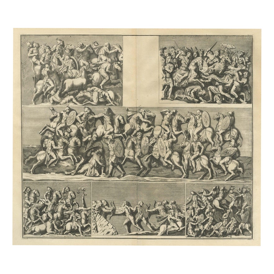 Montfaucon, Cavalry and Infantry Battle Reliefs in Six Scenes, 1722 ...