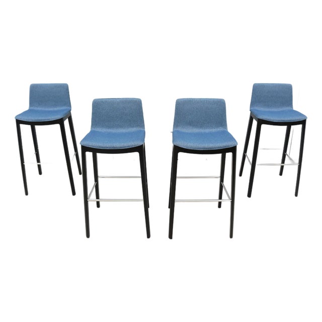 Minimalist Piergiorgio Cazzaniga for Andreu World Flex Bar Stools - Set of 4 For Sale