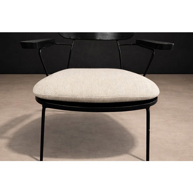 Wood Armchairs in Ebonized Wood & Metal, Carlo Hauner, 1950s For Sale - Image 7 of 16