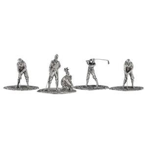 Victorian Silver Golf Menu Holders, London, United Kingdom, 1890s, Set of 4