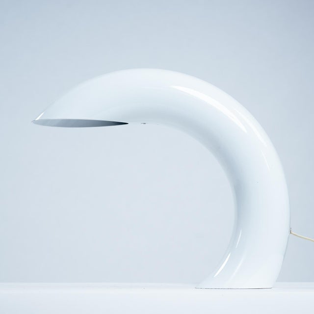 Arc Shaped White Aluminium Table Lamp by Georges Frydman, 1960s For Sale - Image 15 of 15